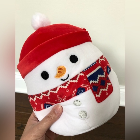 *NWT* Squishmallows Holiday 8” Manny the Snowman w/Fuzzy Hat - Picture 2 of 8